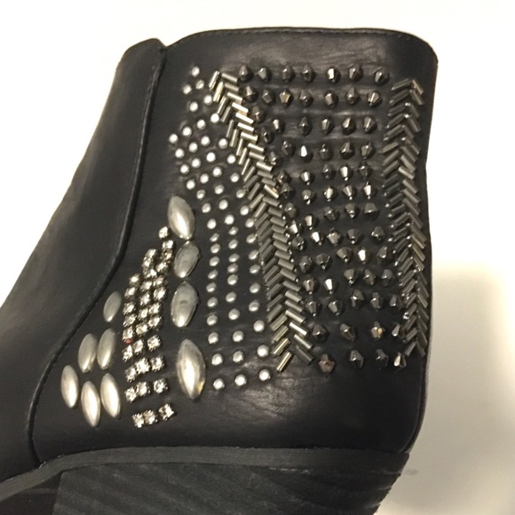 Call It Spring Embellished Studded Booties Black 9 - Picture 5 of 8